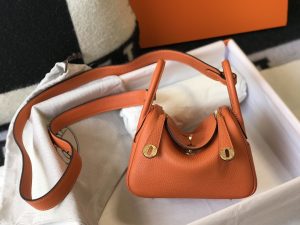 6 vinyl hermes lindy mini clemence bag orange for women womens handbags shoulder and crossbody bags 75in19cm 2799 487