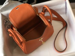 12 vinyl hermes lindy mini clemence bag orange for women womens handbags shoulder and crossbody bags 75in19cm 2799 487