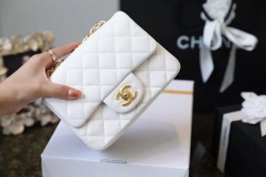 7 chanel classic mini flap bag golden hardware white for women 66in17cm a35200 2799 492
