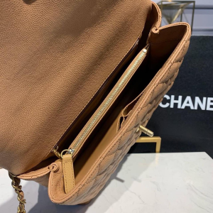 1 chanel large flap bag with top handle light brown for women womens handbags shoulder and crossbody bags 11in28cm a92991 2799 494