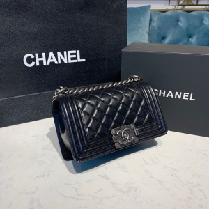 6 chanel gesteppte small boy handbag silver hardware black for women womens bags shoulder and crossbody bags 78in20cm a67085 2799 495