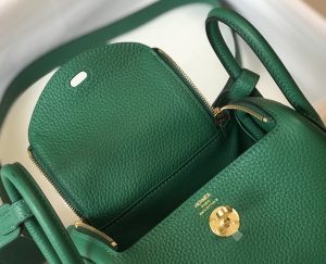 2-Hermes Lindy Mini Clemence Bag Green For Women, Women’s Handbags, Shoulder And Crossbody Bags 7.5in/19cm  - 2799-498