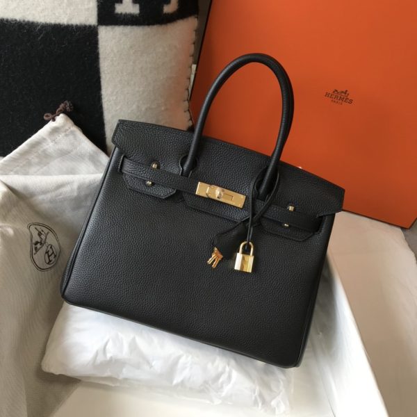 10 hermes birkin black togo gold hardware bag for women womens handbags shoulder bags 30cm12in 2799 499