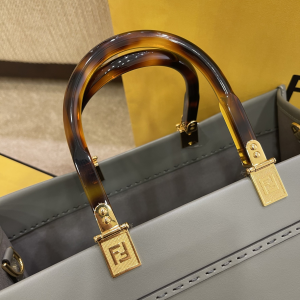 3-Fendi Tote Bag Grey For Women, Wonmen’s Bags 13.8in/35cm FF 8BH386ABVLF1BZC  - 2799-506
