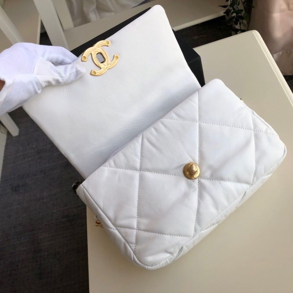 2 chanel 19 handbag white for women 101in26cm as1160 2799 509