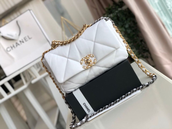 5 chanel 19 handbag white for women 101in26cm as1160 2799 509