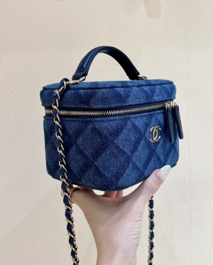 1 cc denim vanity bag blue dark blue for women 59 in 15 cm 2799 520
