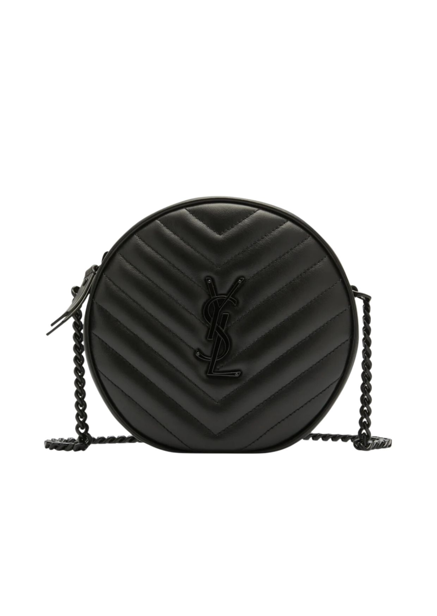 Ysl vinyl best sale round camera bag