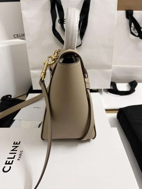 2 Kn-Celine celine nano micro belt bag in grained material light taupe for women 95in24cm 2799 543