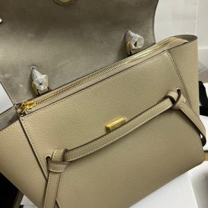 3 Kn-Celine celine nano micro belt bag in grained material light taupe for women 95in24cm 2799 543