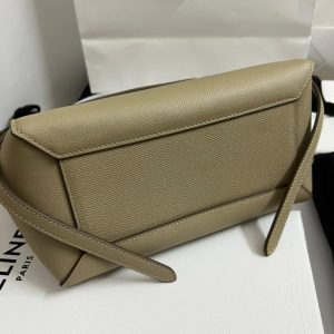 6 Kn-Celine celine nano micro belt bag in grained material light taupe for women 95in24cm 2799 543