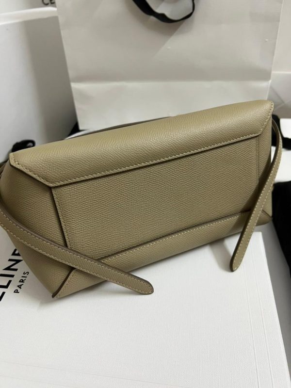 6 Kn-Celine celine nano micro belt bag in grained material light taupe for women 95in24cm 2799 543