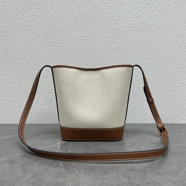 Slocog Shop Celine Small Bucket Cuir Triomphe In Textile Natural