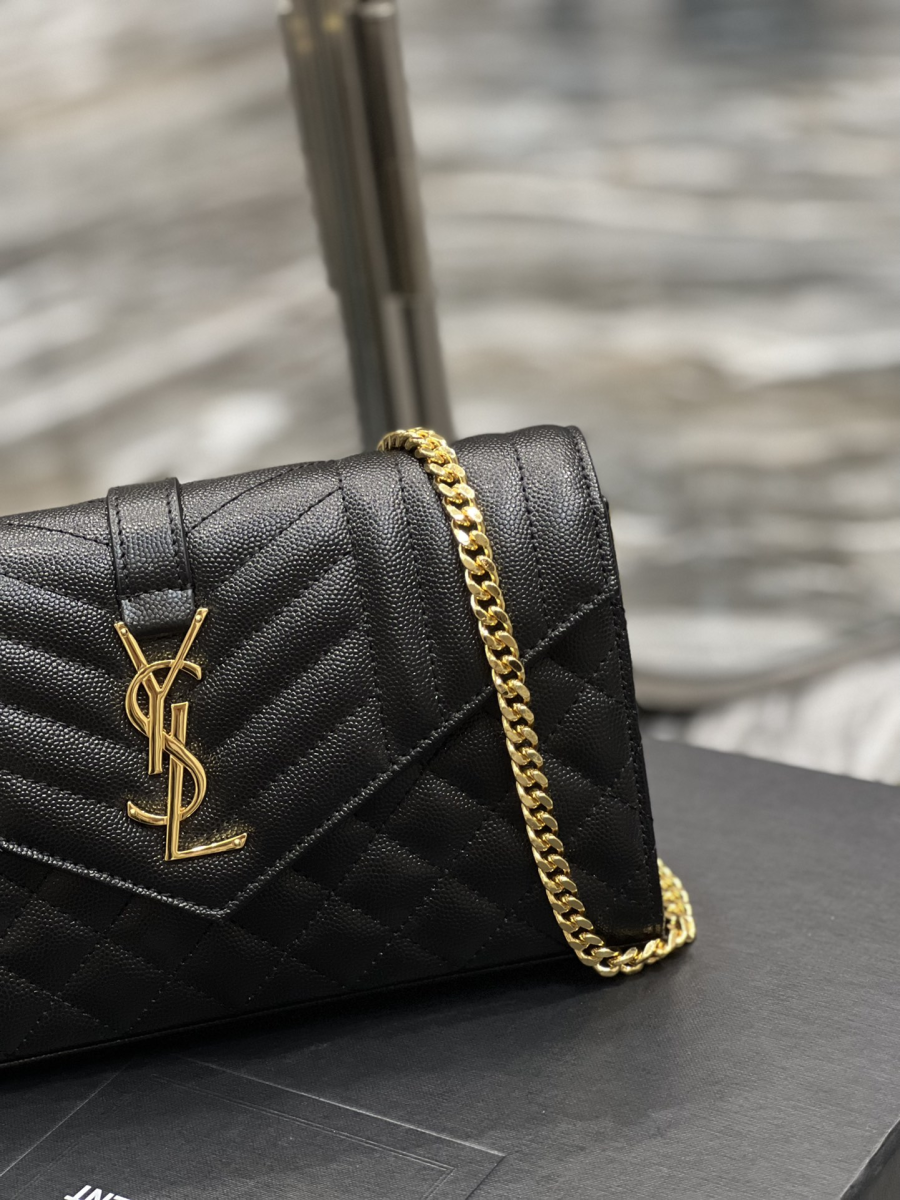 1 saint laurent envelope small chain bag black for women womens bags 86in22cm ysl 2799 567