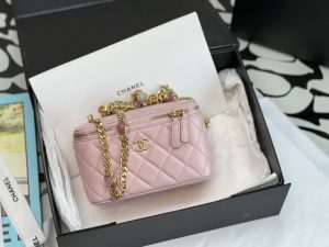 chanel vanity with chain light pink for women womens bags 62in16cm 2799 573