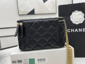 1 chanel small vanity case black with gold zipper for women womens bags 59in15cm 2799 579