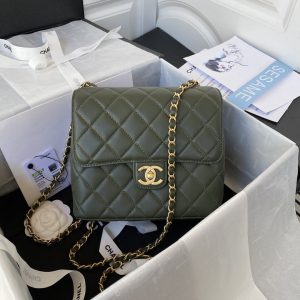 chanel mini flap bag dark green for women womens bags 67in17cm 2799 583
