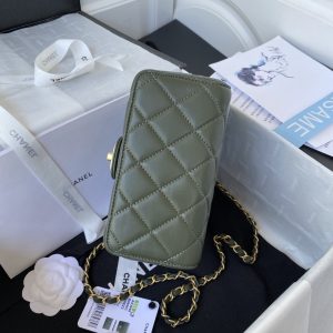 3 chanel mini flap bag dark green for women womens bags 67in17cm 2799 583