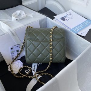 4 chanel mini flap bag dark green for women womens bags 67in17cm 2799 583