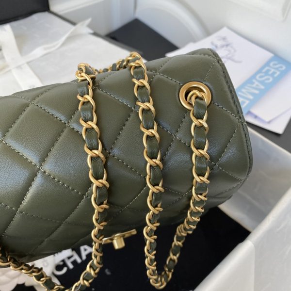 5 chanel mini flap bag dark green for women womens bags 67in17cm 2799 583