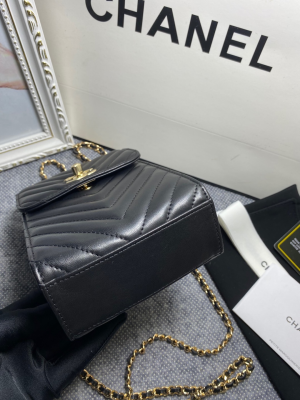 4 chanel chevron trendy cc phone black bag for women 18cm7in 2799 588