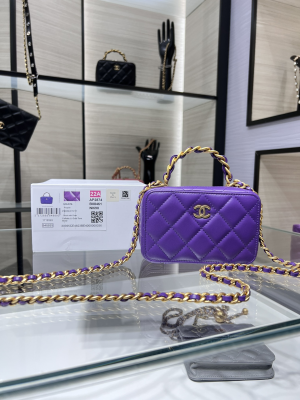chanel vanity with chain purple bag for women 9cm35in 2799 590