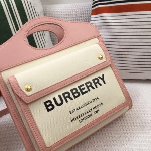burberry mini two tone canvas and pocket bag pink for women womens bags 104in265cm 2799 601