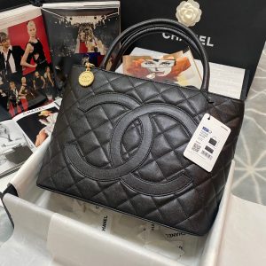 chanel medallion tote gold hardware caviar black for women womens handbags shoulder bags 156in32cm 2799 604