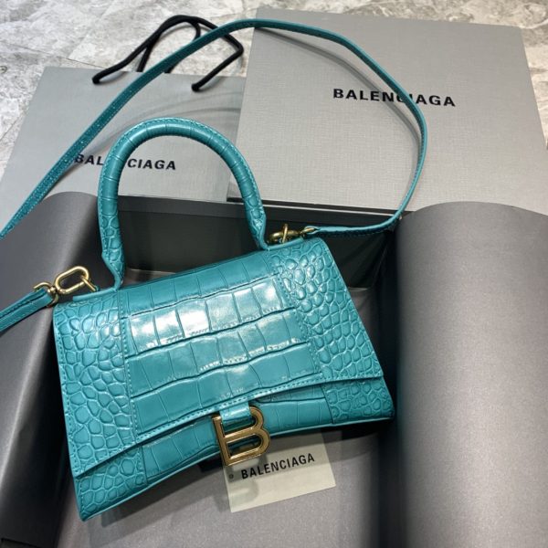 balenciaga hourglass small handbag in blue for women womens have bags 9in23cm 2799 609
