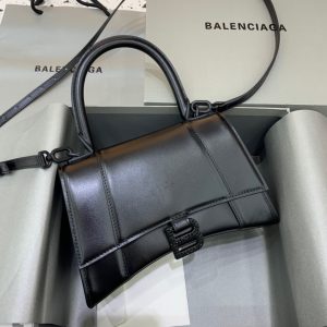 balenciaga hourglass small handbag in black for women womens Large bags 9in23cm 2799 610