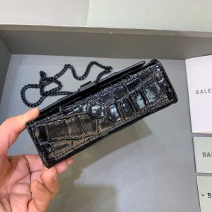 3-Balenciaga Hourglass Mini Handbag With Chain In Black, For Women, Women’s Bags honey 4.7in/12cm  - 2799-616