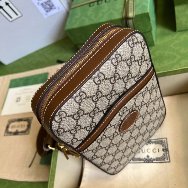 10 gucci sling backpack with interlocking g beige and ebony gg supreme canvas for men 94in24cm gg 696016 92thg 8563 2799 617