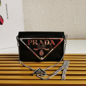 prada brushed shoulder bag black for women womens bags 67in17cm 2799 636