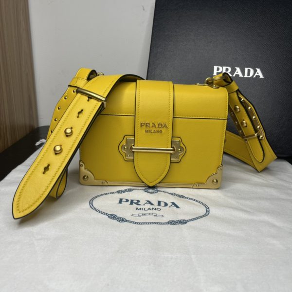 Prada Cahier Bag Yellow For Women, Women’s Bags 7.9in/20cm 1BD045_2AIX_F0377_V_XCH  - 2799-637