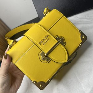 1-Prada Cahier Bag Yellow For Women, Women’s Bags 7.9in/20cm 1BD045_2AIX_F0377_V_XCH  - 2799-637