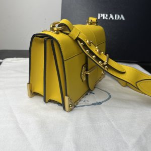 2-Prada Cahier Bag Yellow For Women, Women’s Bags 7.9in/20cm 1BD045_2AIX_F0377_V_XCH  - 2799-637
