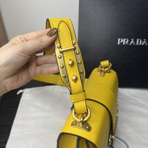4-Prada Cahier Bag Yellow For Women, Women’s Bags 7.9in/20cm 1BD045_2AIX_F0377_V_XCH  - 2799-637