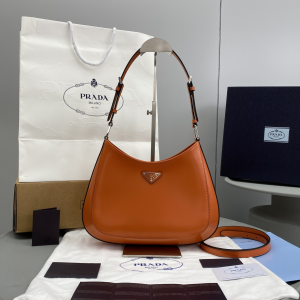 prada cleo brushed shoulder bag orange for women womens bags 118in30cm 2799 639