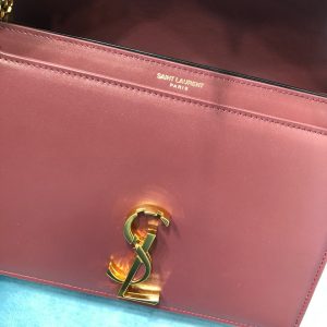 3-Saint Laurent Cassandra Medium Chain Bag Burgundy For Women 8.7in/22cm YSL 532750BOW0W6008  - 2799-657