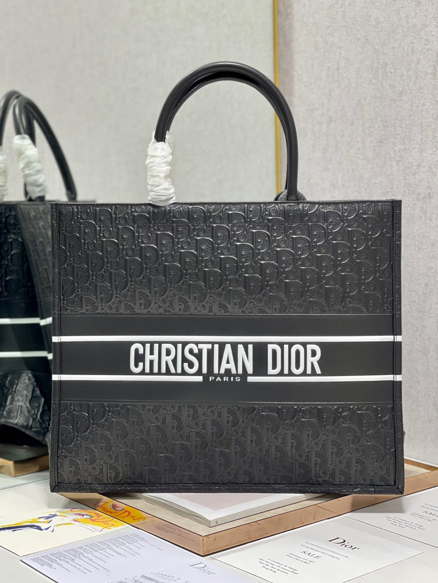 Dior book tote leather black sale