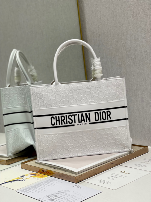 Christian Dior Medium Dior Book Tote White, For Women, Women’s Handbags 14in/36cm CD  - 2799-705