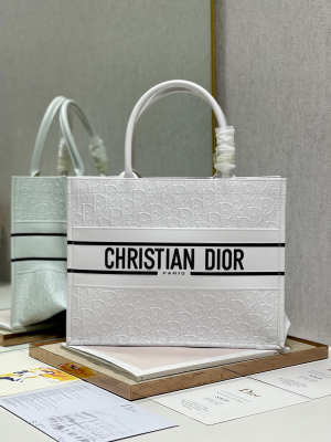2-Christian Dior Medium Dior Book Tote White, For Women, Women’s Handbags 14in/36cm CD  - 2799-705