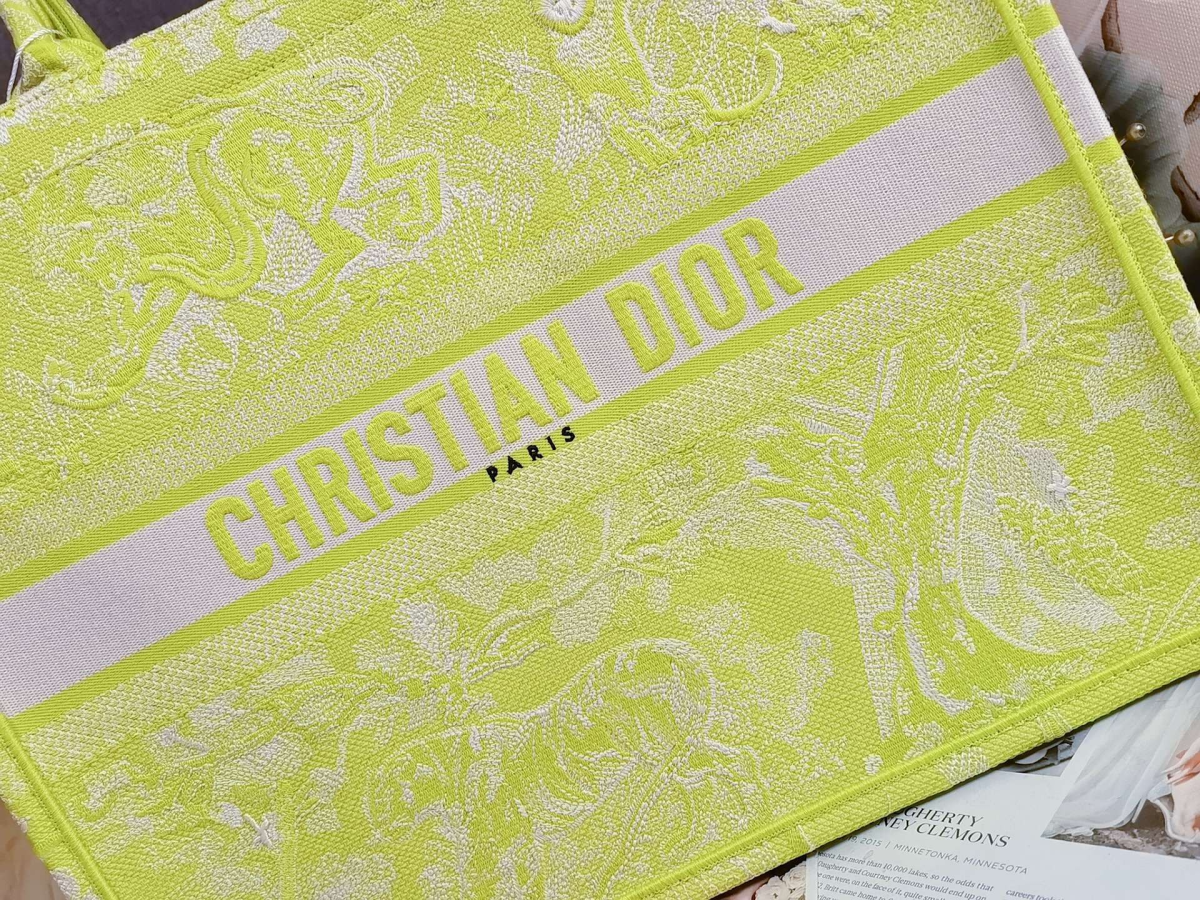 1 christian dior large dior book tote yellow for women womens handbags 165in42cm cd 2799 706