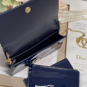 1 christian dior lady dior pouch navy for women womens handbags 85in215cm cd 2799 712