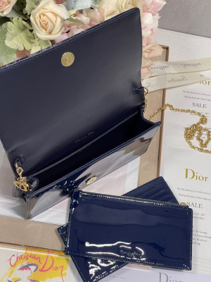 1 christian dior lady dior pouch navy for women womens handbags 85in215cm cd 2799 712