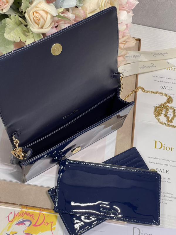 7 christian dior lady dior pouch navy for women womens handbags 85in215cm cd 2799 712