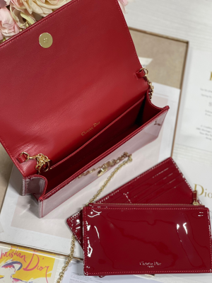 1-Christian Dior Lady Dior Pouch Red, For Women, Women’s Handbags 8.5in/21.5cm CD S0204OVRB_M323  - 2799-713