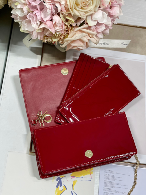 2-Christian Dior Lady Dior Pouch Red, For Women, Women’s Handbags 8.5in/21.5cm CD S0204OVRB_M323  - 2799-713