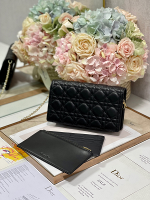 4-Christian Dior Lady Dior Pouch Black, For Women, Women’s Handbags 8.5in/21.5cm CD S0204SLOI_M989  - 2799-714