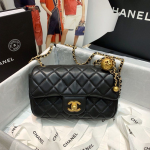 chanel flap bag with cc ball on strap black for women womens handbags shoulder and crossbody bags 78in20cm as1787 2799 733